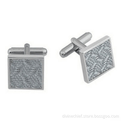 Wholesale Custom High Quality Copper Carbon Fiber Cufflinks For Men